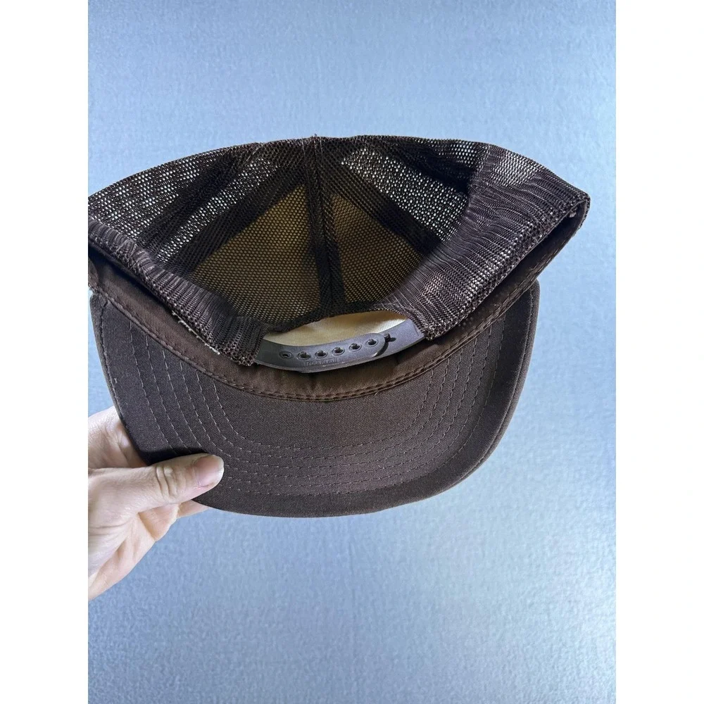 Vintage‎ Austin Hardwoods Hat Cap Snap Back Mens One Size Brown Trucker Mesh 80s